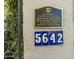 Signage of the historical designation of the home, including address at 5642 N Scottsdale Rd, Paradise Valley, AZ 85253