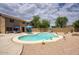 Backyard features an inviting pool and patio area for outdoor enjoyment at 7511 E Desert Vista Rd, Scottsdale, AZ 85255