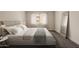 Bright bedroom with a cozy bed and decorative mirror at 7920 E Camelback Rd # 408, Scottsdale, AZ 85251