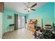 Bedroom featuring a ceiling fan and tile flooring at 1180 E Belmont Ave, Phoenix, AZ 85020
