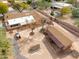 Backyard featuring a large stone patio and workshop with covered parking, perfect for outdoor entertaining at 14418 N San Carlos Dr, Fountain Hills, AZ 85268