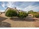 Large, gravel-filled backyard with mature landscaping and a view of the home's exterior at 15864 W Clearwater Way, Surprise, AZ 85374