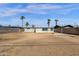 Large backyard with a block fence and palm trees, perfect for outdoor activities at 2545 E Amelia Ave, Phoenix, AZ 85016