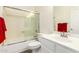 The bathroom has a vanity, toilet and tub/shower combination at 4881 W Flint St, Chandler, AZ 85226