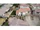 Aerial view of a two-story home with desert landscaping, a private yard, and tile roofing at 671 E Colt Ct, Chandler, AZ 85225