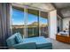 Comfortable balcony with a lounge chair and seating, offering expansive outdoor views with a stylish design at 6850 E Main St # 4404, Scottsdale, AZ 85251