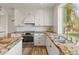 Bright kitchen with granite countertops, stainless steel appliances, and white cabinets at 8340 E Rowel Rd, Scottsdale, AZ 85255