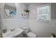 Well-lit powder room with white wainscoting and modern fixtures at 2315 E Pecan Rd, Phoenix, AZ 85040