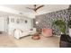 Living room with modern wallpaper and tile flooring at 2407 W Paradise Ln, Phoenix, AZ 85023