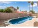 Backyard pool area with mature trees, a patio, and desert landscaping at 4129 E Nighthawk Way, Phoenix, AZ 85048