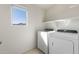 Laundry room features new appliances and a shelf for storage at 25248 W Chanute Pass, Buckeye, AZ 85326