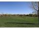 Expansive green space in a community with trees, grass, and residential houses in the background at 11128 E Segura Ave, Mesa, AZ 85212