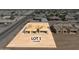 Aerial view of a home lot with a new construction, sitting on a .29 acre plot at 11206 E Crescent Ave, Mesa, AZ 85208