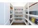 Walk-in pantry with organized shelving for food storage and containers at 11230 E Crescent Ave, Mesa, AZ 85208