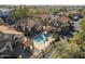 An aerial view of the condominiums and community pool and spa at 1905 E University Dr # 219, Tempe, AZ 85288