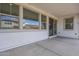 A covered back patio with direct view into the backyard at 21250 E Sparrow Dr, Queen Creek, AZ 85142