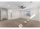 Bright bedroom with a ceiling fan, recessed lighting, and arched windows at 3557 S Halsted Ct, Chandler, AZ 85286