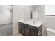 Bathroom featuring double vanity and neutral color palette at 5073 S 251St Dr, Buckeye, AZ 85326