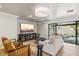 Cozy living room with recessed lighting, TV, and glass doors leading to the backyard at 5201 N 33Rd St, Phoenix, AZ 85018