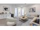 Bright living room features a wet bar, modern furniture, neutral colors, and sleek design at 9362 E Cloudview Ave, Gold Canyon, AZ 85118