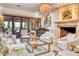 Elegant living room featuring a fireplace, hardwood floors, and comfortable seating at 9547 N 55Th St, Paradise Valley, AZ 85253