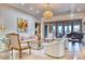 Sophisticated living room with hardwood floors, a chandelier, and elegant furnishings at 9547 N 55Th St, Paradise Valley, AZ 85253