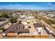 Aerial view of home with large backyard featuring RV parking and detached garage at 2031 S Cactus Rd, Apache Junction, AZ 85119