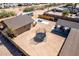 Aerial view of home featuring trampoline, covered patio, and detached garage at 2031 S Cactus Rd, Apache Junction, AZ 85119