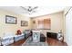 Functional bedroom with a ceiling fan and closet at 8134 W Beck Ln, Peoria, AZ 85382