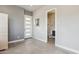 Bright entryway with a modern front door, neutral walls, and access to a powder room for convenience at 15921 E Ridgestone Dr, Fountain Hills, AZ 85268