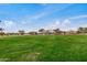 Expansive green space featuring community playground and picnic area with shade structures and scenic desert landscaping at 1752 N Harper --, Mesa, AZ 85207