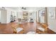 Inviting living room with tile flooring, a fireplace, and comfortable wicker seating at 2770 W Kent Dr, Chandler, AZ 85224