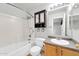Clean bathroom with tub/shower combination and vanity at 3060 W Roberta Dr, Phoenix, AZ 85083