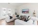 Bright living room features hardwood floors, a modern fireplace and comfortable white couches at 4438 N 27Th St # 24, Phoenix, AZ 85016