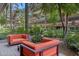 Seating area in the patio with a view of the exterior of this luxury condominium at 7147 E Rancho Vista Dr # 4007, Scottsdale, AZ 85251