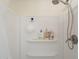 Modern shower stall features built in shelving and a handheld shower head at 9709 E Empress Ave, Mesa, AZ 85208