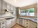 Kitchen featuring gray cabinets, stainless steel appliances, and a window overlooking the backyard at 9740 E Gold Dust Ave, Scottsdale, AZ 85258