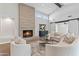 Cozy living room featuring a modern fireplace, comfortable seating, and stylish decor at 10435 N 98Th St, Scottsdale, AZ 85258