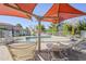 Relaxing at the community pool under the shade of red umbrellas at 11840 N 40Th Way, Phoenix, AZ 85028