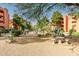 Serene common area with mature trees and desert landscape for community residents to enjoy at 12212 N Paradise Village S Pkwy # 146, Phoenix, AZ 85032