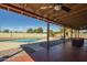 Inviting covered patio overlooking a refreshing pool and landscaped backyard at 1226 N Nevada Way, Mesa, AZ 85203