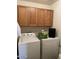 Laundry room featuring overhead cabinets and washer and dryer at 12565 W Amelia Ave, Avondale, AZ 85392