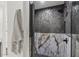 Luxurious shower featuring gray tiles and a frameless glass door at 1700 E Lakeside Dr # 16, Gilbert, AZ 85234