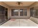 Covered patio area with fan, offering a serene space for outdoor relaxation at 8117 E Sweet Bush Ln, Gold Canyon, AZ 85118
