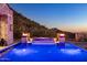 Beautiful private pool featuring built in hot tub and fire features with surrounding mountain views at 11268 E Moonlight Cyn, Scottsdale, AZ 85255