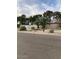 Desert landscaping with palm trees and a green lawn beyond a retaining wall at 150 W Tam Oshanter Dr, Phoenix, AZ 85023