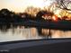 Scenic pond view with serene water reflecting trees against a warm sunset backdrop at 1715 N Sawyer --, Mesa, AZ 85207