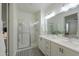 Modern bathroom with double sink vanity, sleek countertops, and a glass-enclosed shower for a spa-like experience at 1901 W 23Rd Ave, Apache Junction, AZ 85120