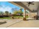 Covered patio overlooking a well-manicured backyard with desert landscaping at 891 W Palo Brea Dr, Litchfield Park, AZ 85340