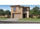 Two-story home with desert landscaping, tan stucco, two car garage, and stone accents at 10209 E Ursula Ave, Mesa, AZ 85212